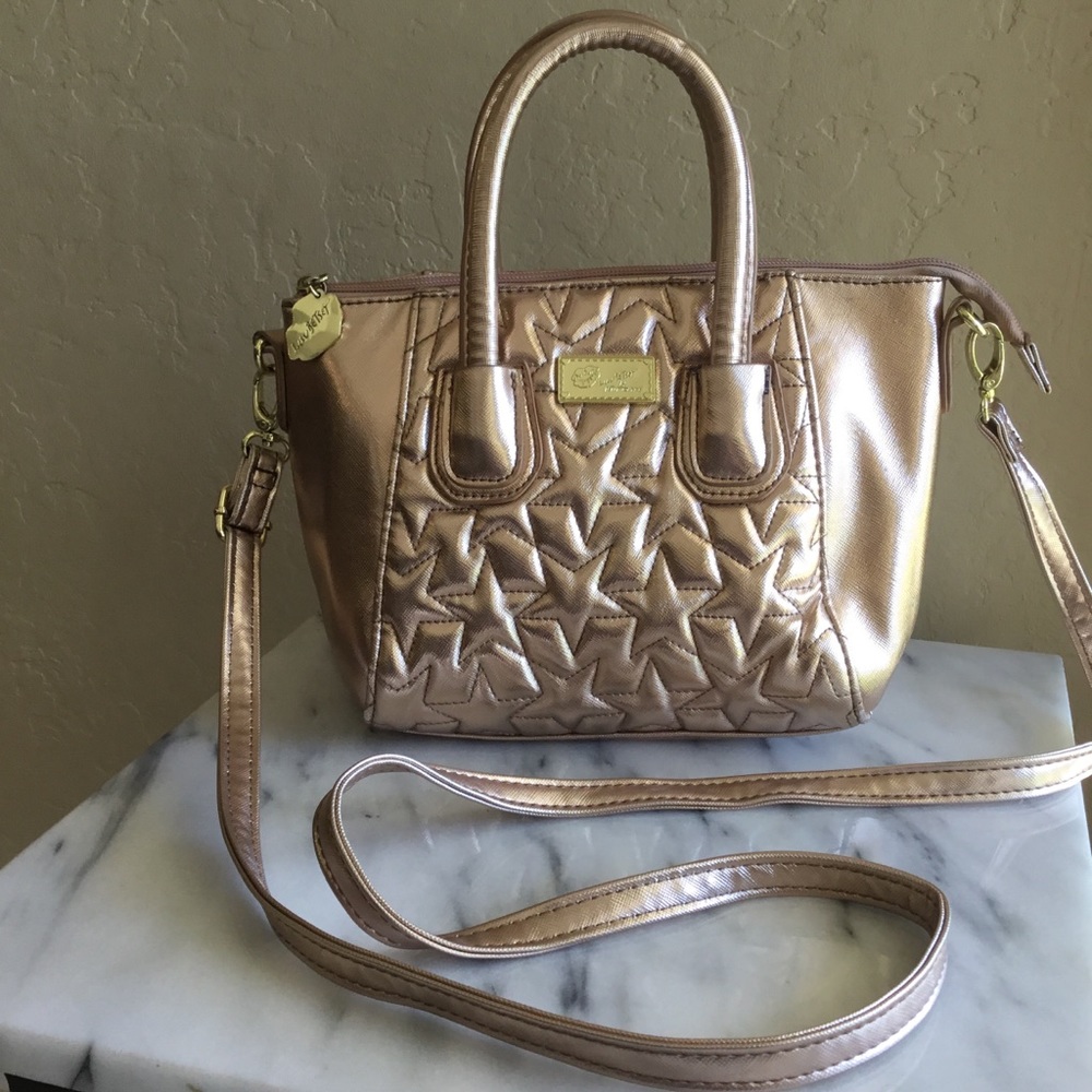 Metallic Rose Gold Betsy Johnson Crossbody